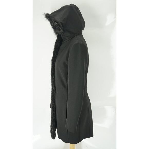 Prada Black Fur Trim Hooded Women's Trench Coat Size 40 EU 4 US New $2375 Italy - Picture 9 of 11